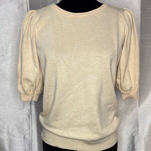 Marled Reunited Clothing Sweater Rayon Blend Shimmer Puff Sleeve Office Womens S